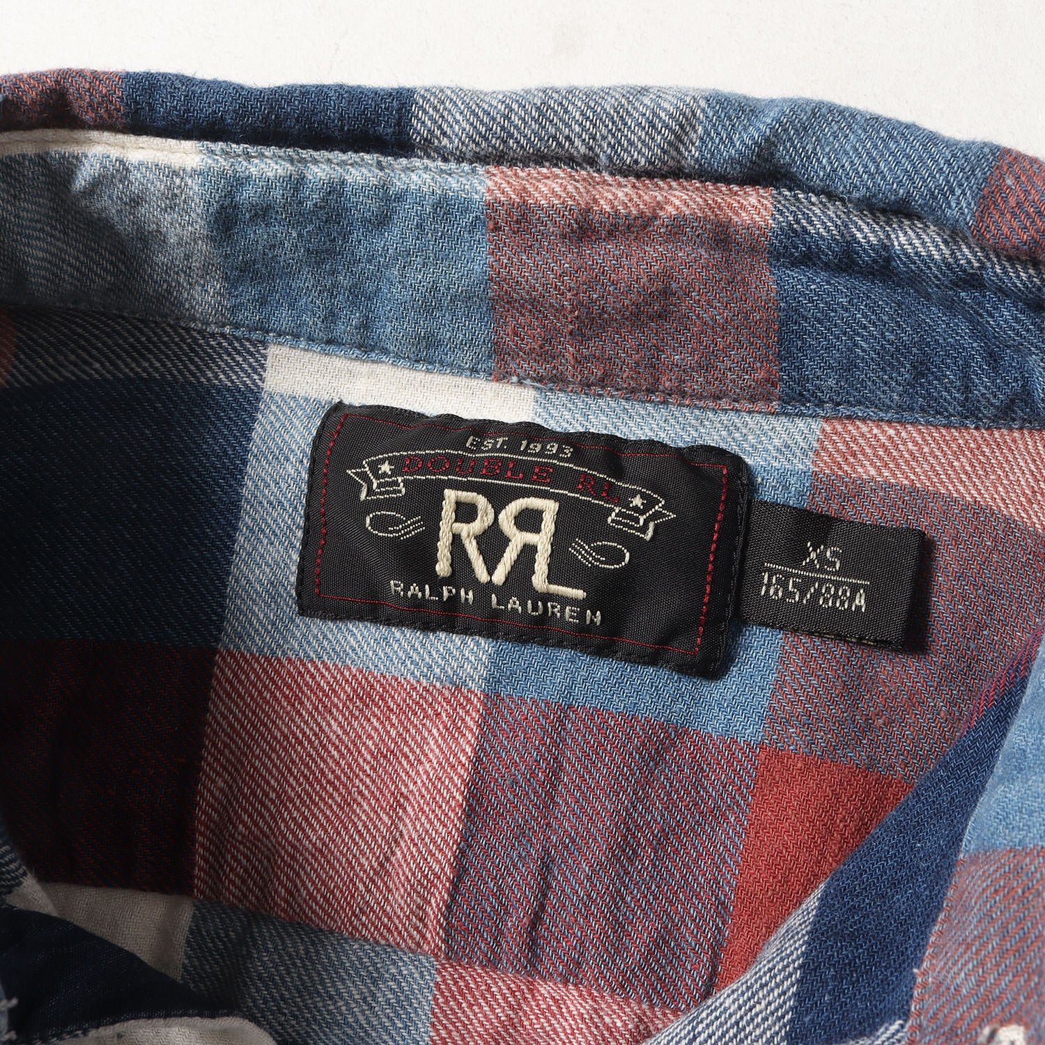 RRL ダブルアールエル インディゴ チェック リネン ショートパンツ28