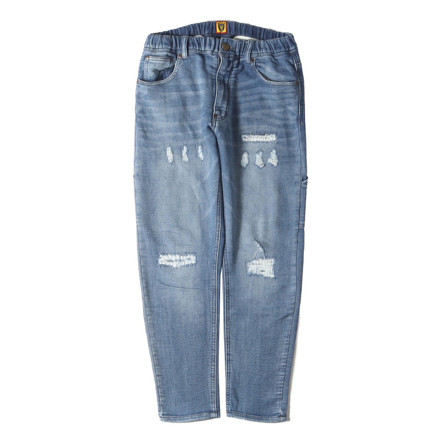 ダメージリペア加工 ペインター イージー デニム スウェット パンツ(RELAX DENIM PANTS)