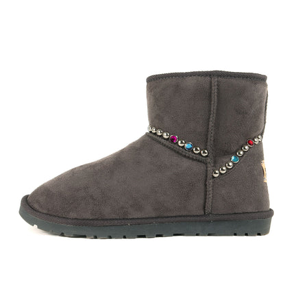 スタッズ付き フェイクファー ブーツ (ORIGINAL FAUX FUR STUDS BOOTS)