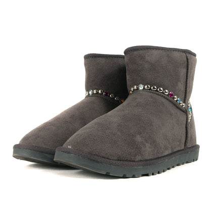スタッズ付き フェイクファー ブーツ (ORIGINAL FAUX FUR STUDS BOOTS)