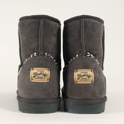 スタッズ付き フェイクファー ブーツ (ORIGINAL FAUX FUR STUDS BOOTS)
