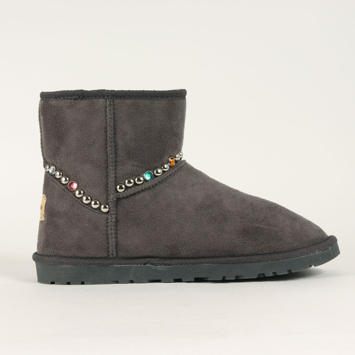 スタッズ付き フェイクファー ブーツ (ORIGINAL FAUX FUR STUDS BOOTS)