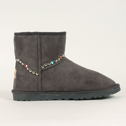 スタッズ付き フェイクファー ブーツ (ORIGINAL FAUX FUR STUDS BOOTS)