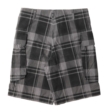 チェック ミリタリー カーゴショーツ