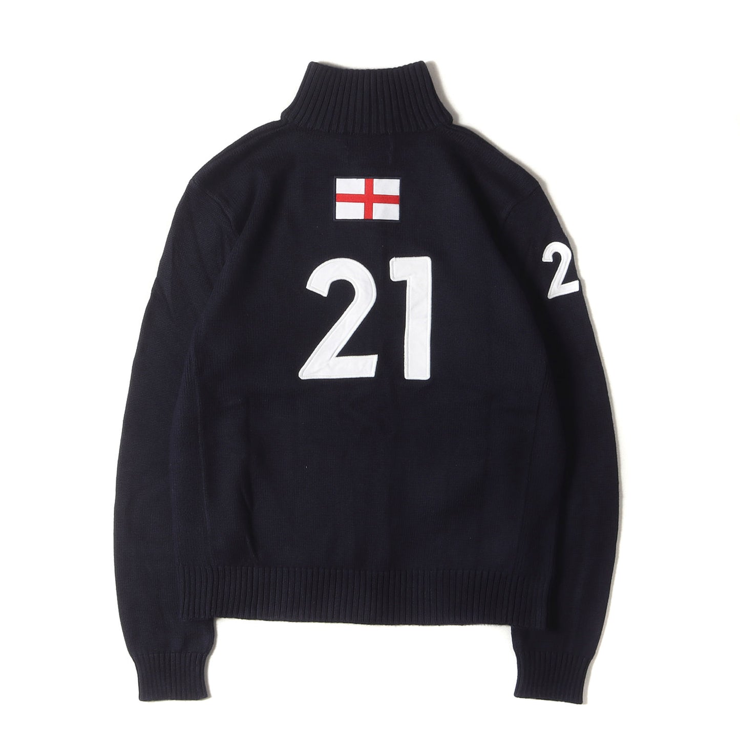 イングランドモデル ビッグポニー ジップ コットンニット セーター