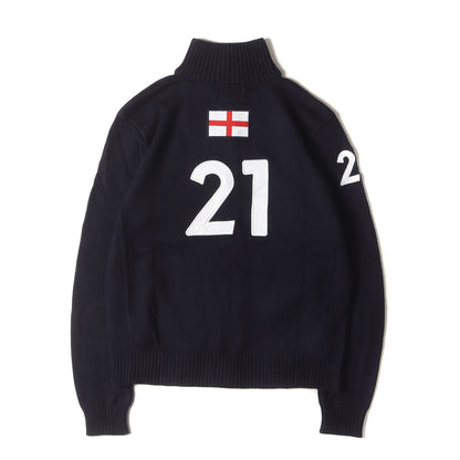 イングランドモデル ビッグポニー ジップ コットンニット セーター