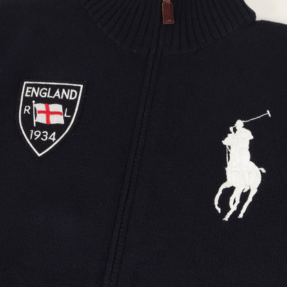 イングランドモデル ビッグポニー ジップ コットンニット セーター