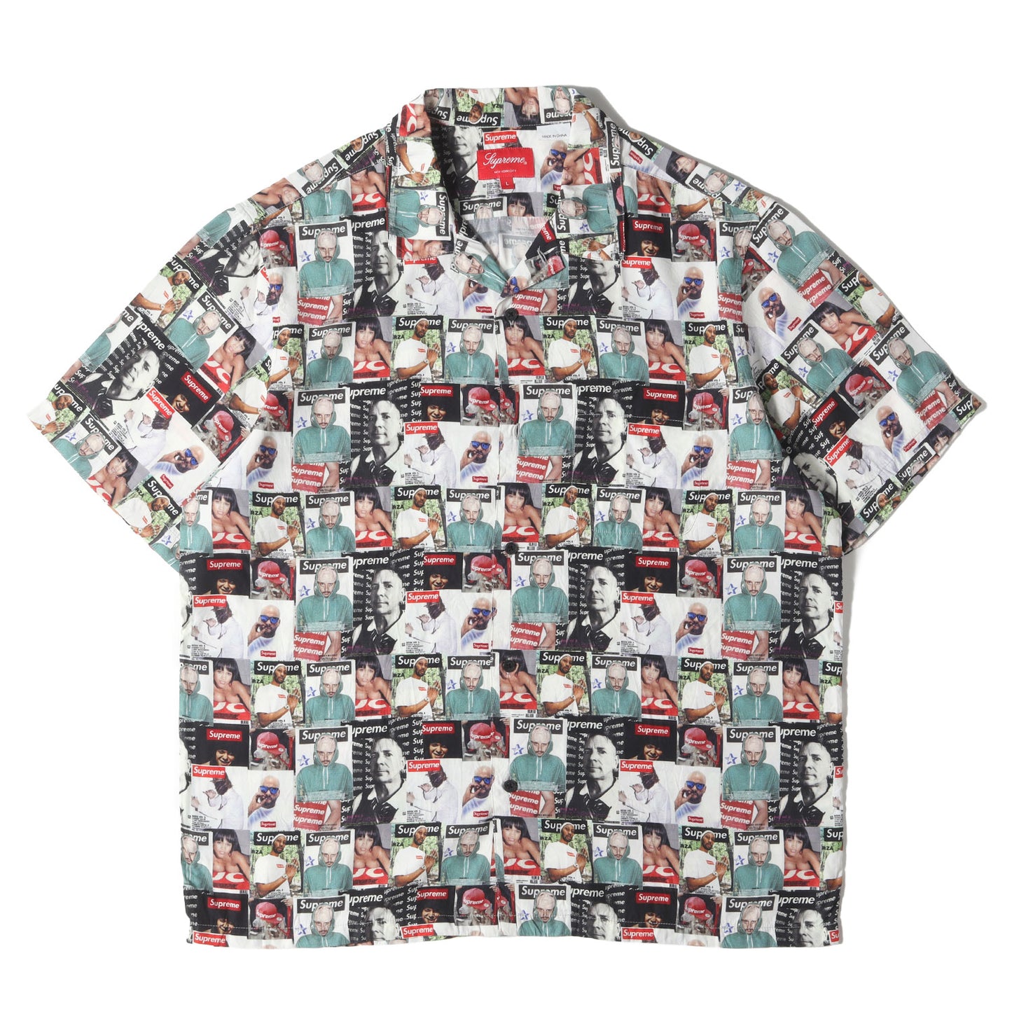 23SS 表紙フォト柄 オープンカラー レーヨン 半袖シャツ(Magazine S/S Shirt)