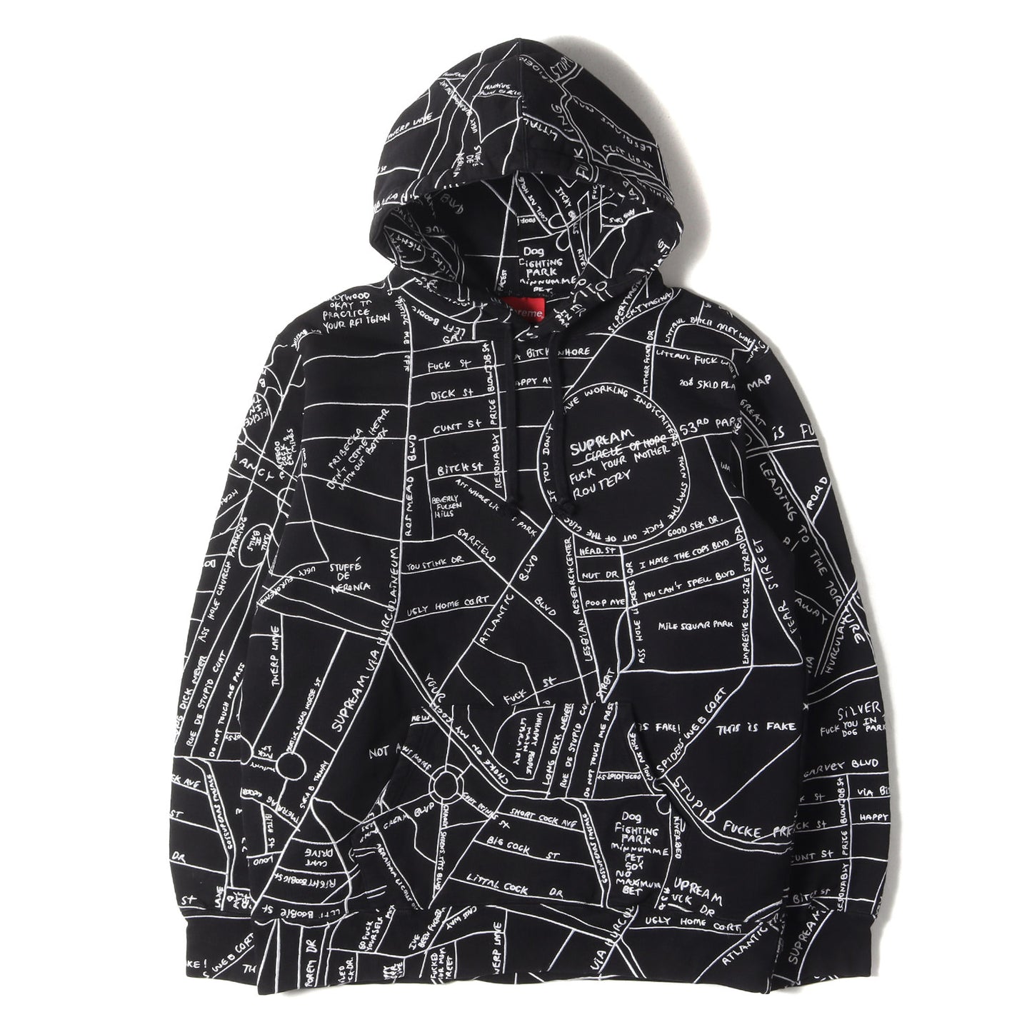 ゴンズマップ柄 刺繍 スウェットパーカー (Gonz Embroidered Map Hooded Sweatshirt)