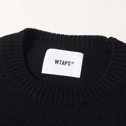 WTAPS (ダブルタップス) 24AW ロゴ刺繍 クルーネック ニット セーター 
