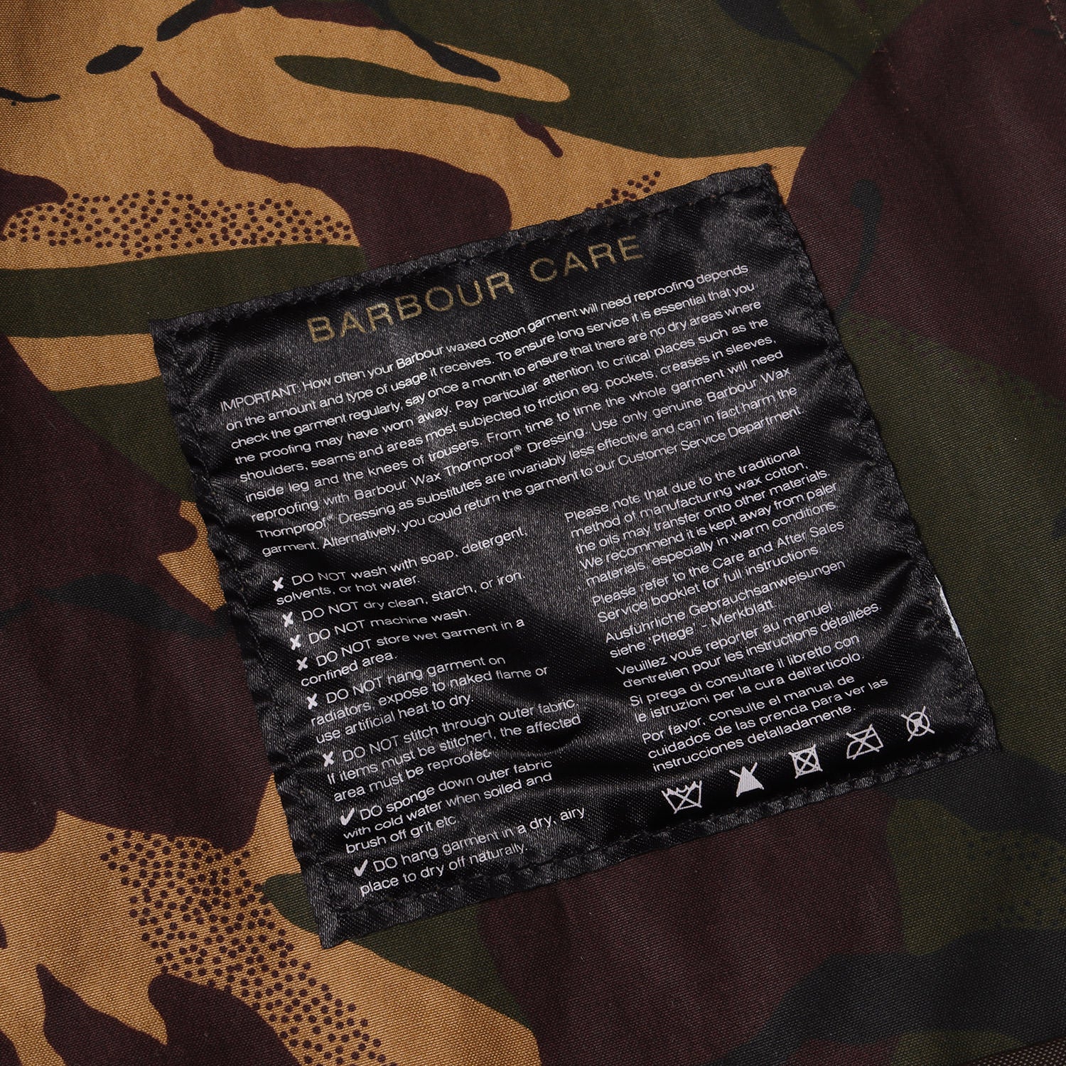BARBOUR (バブアー) ワックスコットン 裏地カモフラージュ スペイ