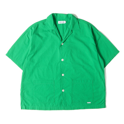 24SS ワイドシルエット オープンカラー 半袖シャツ(Finx Cotton Cordlane Open Collar S/S Shirt)