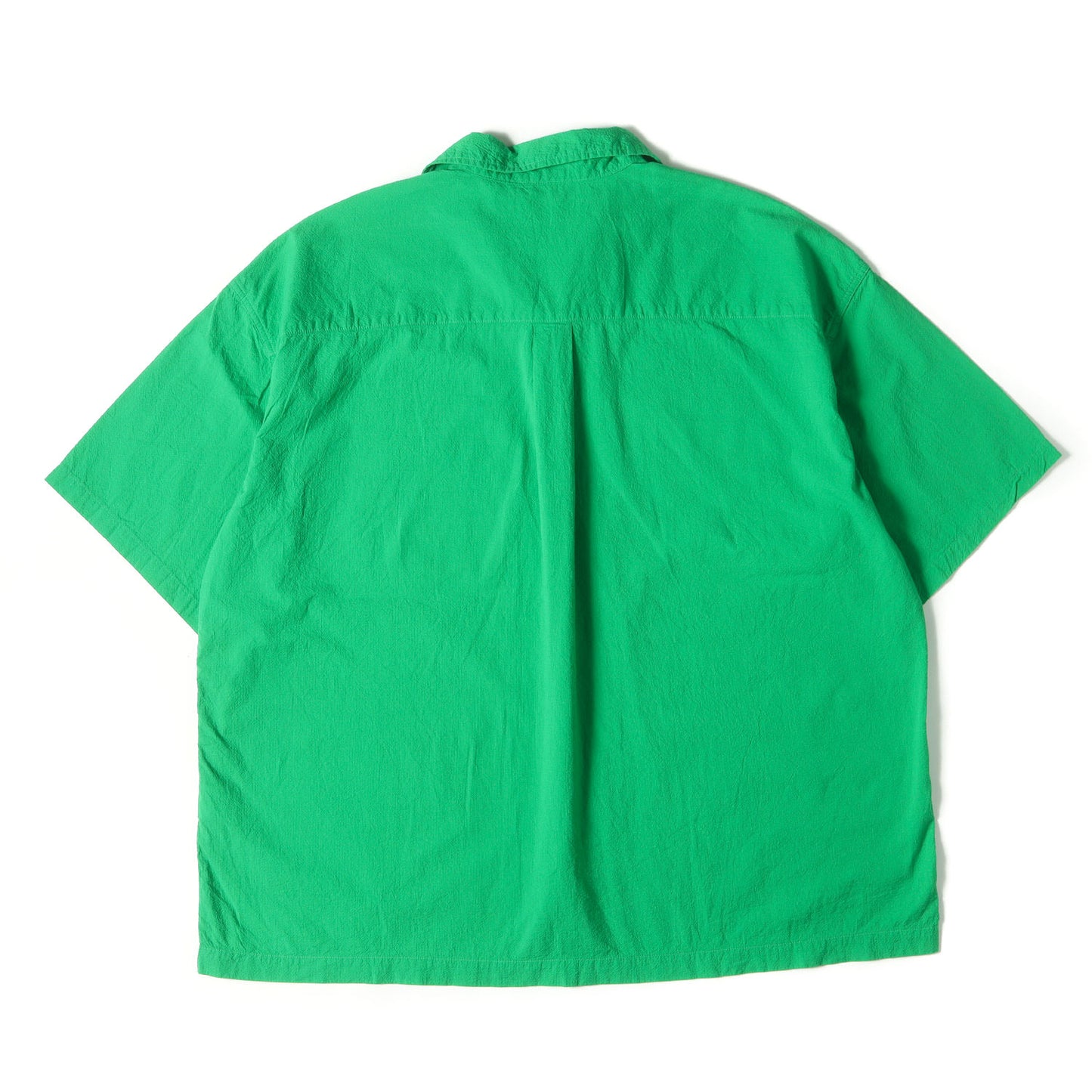 24SS ワイドシルエット オープンカラー 半袖シャツ(Finx Cotton Cordlane Open Collar S/S Shirt)