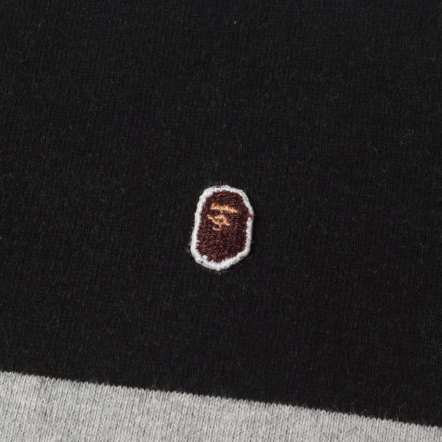 00s 猿顔エルボーパッチ ボーダー ラガーシャツ