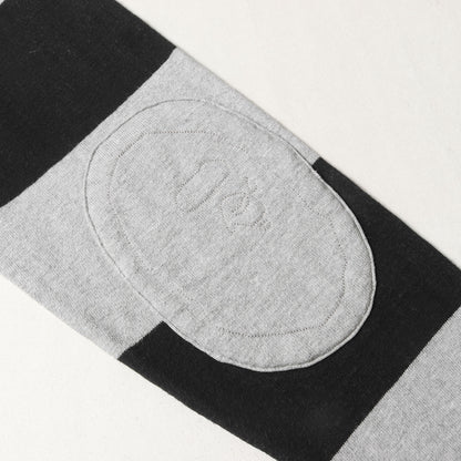 00s 猿顔エルボーパッチ ボーダー ラガーシャツ