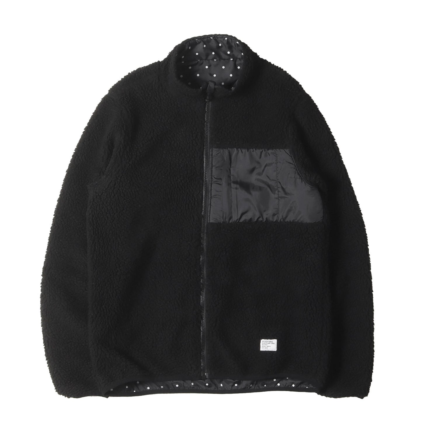 ポルカドット柄 リバーシブル フリース ジャケット