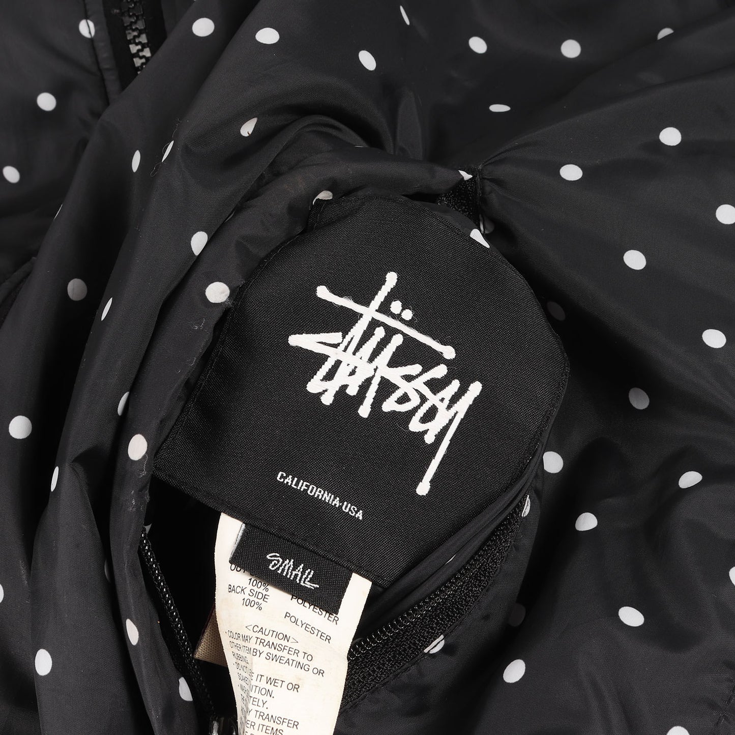 ポルカドット柄 リバーシブル フリース ジャケット