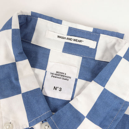 チェッカーフラッグ柄 ボタンダウン 半袖シャツ(S/S BD CHECKER SHIRT ‘TAYLOR’)