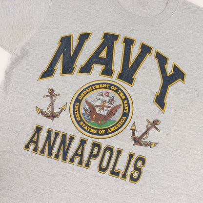 90s NAVY ANNAPOLIS Tシャツ(FRUIT OF THE LOOMボディ / USA製)