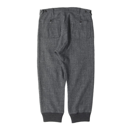 ウール/リネン リブ パンツ