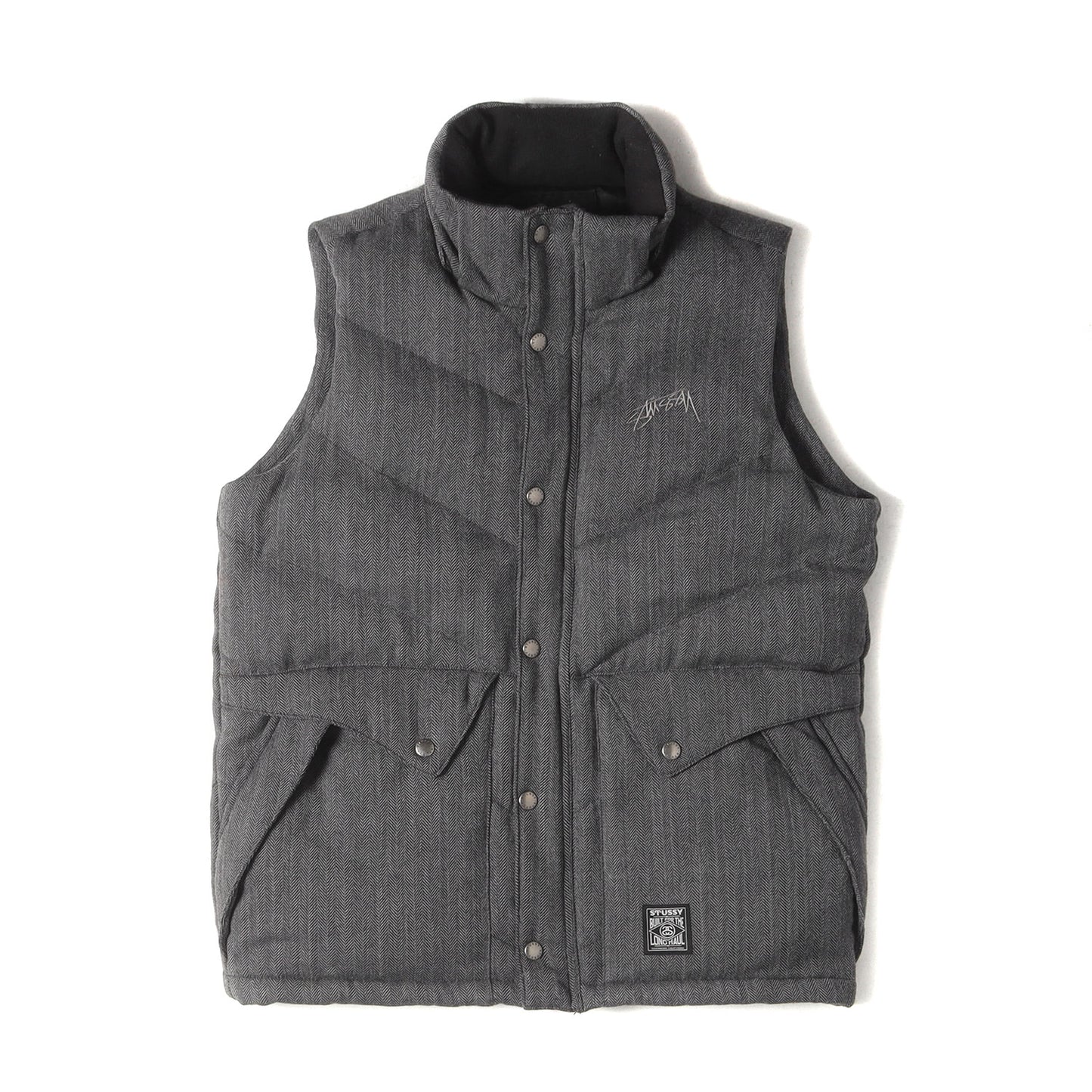 00s ヘリンボーンウール ダウンベスト