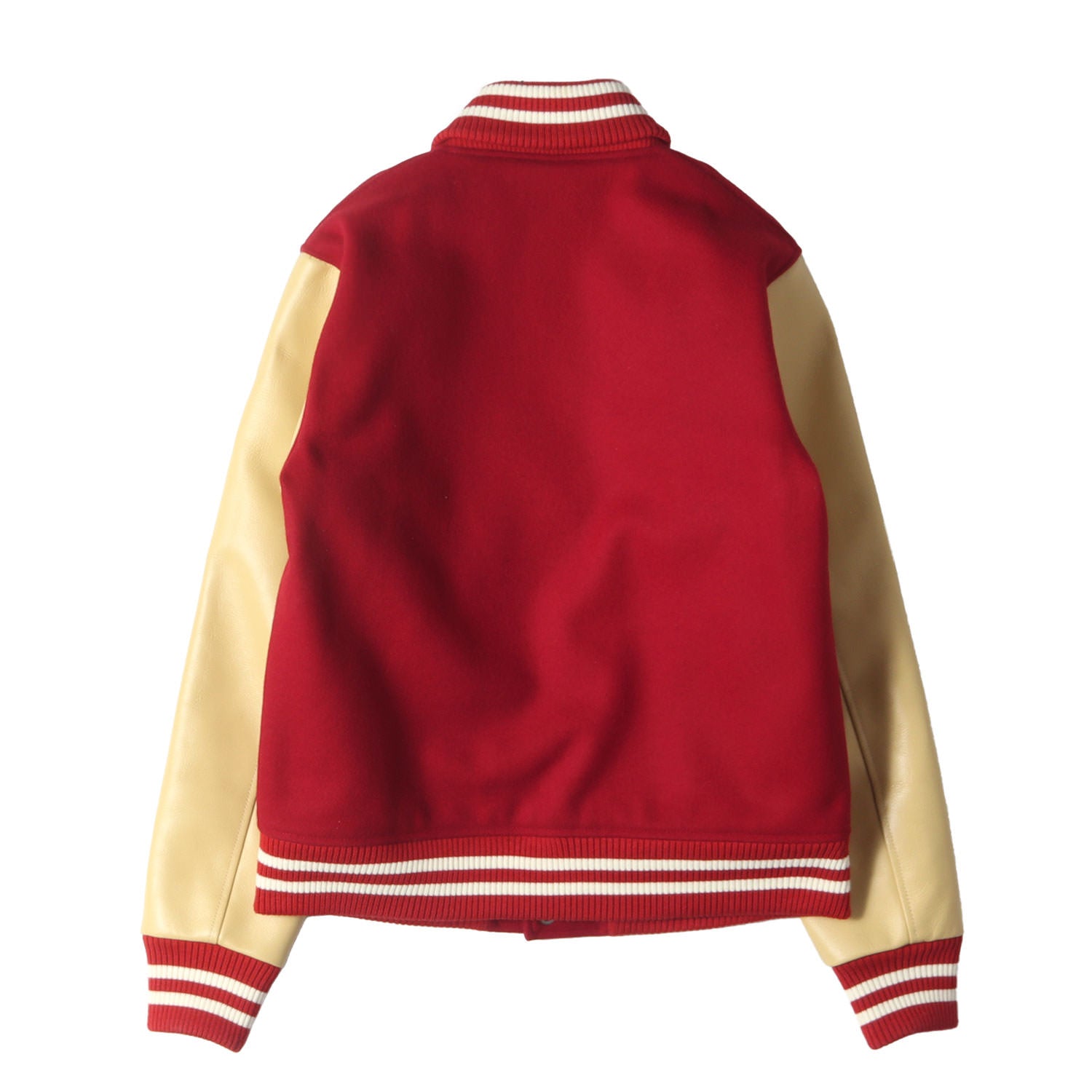 CALEE キャリー ウールと袖レザー スタジャン CALEE キャリー 袖レザー切り替え スタジャン ウール ブラック