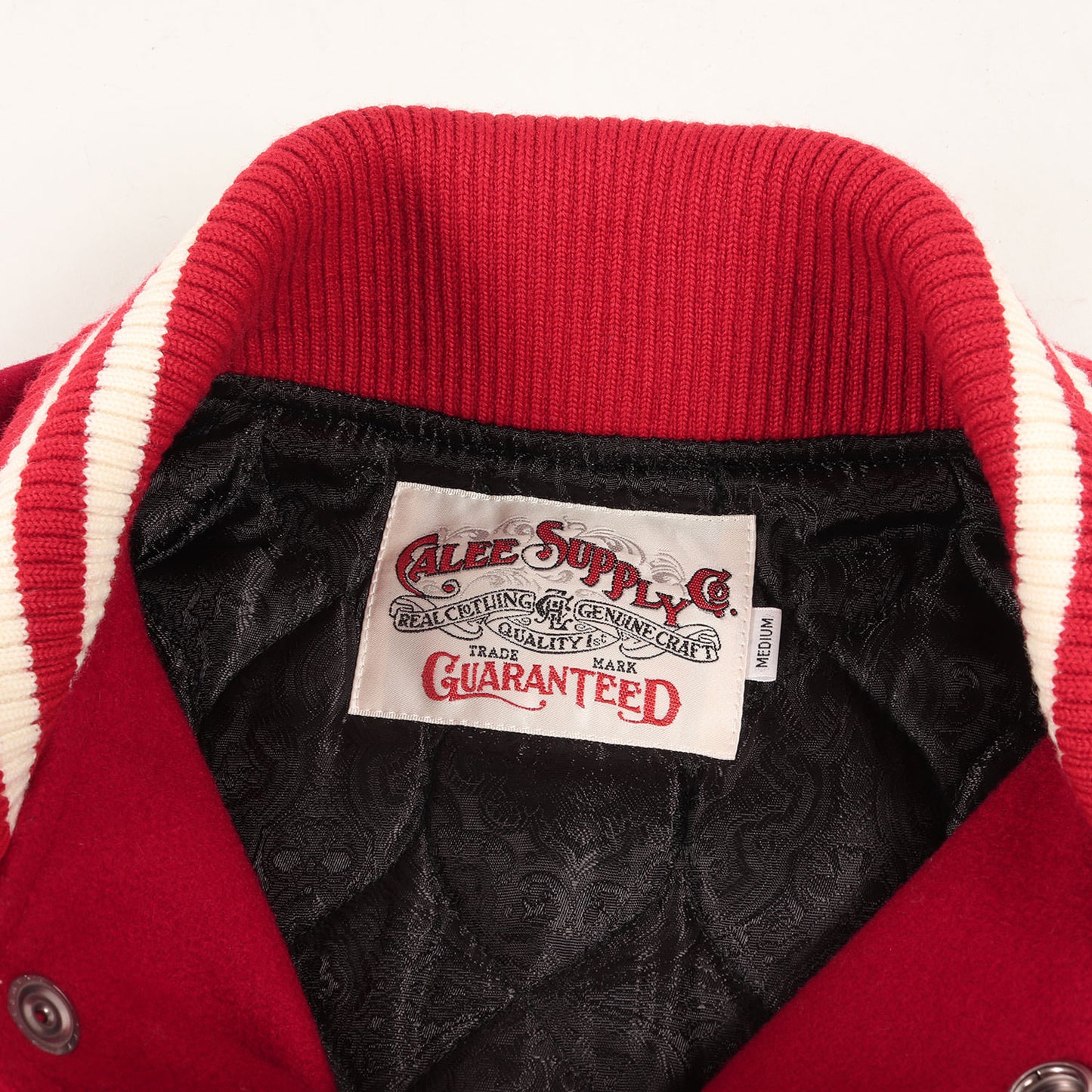 ワッペン付き 袖レザー メルトンウール スタジャン