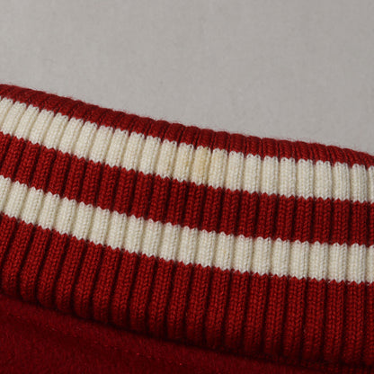 ワッペン付き 袖レザー メルトンウール スタジャン