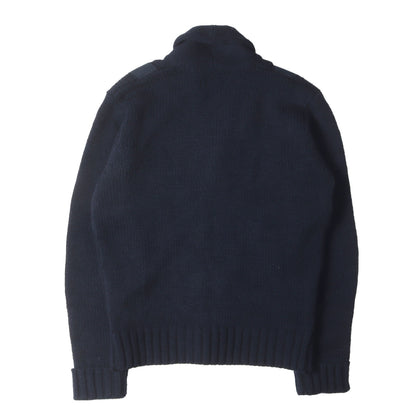 切り替えしデザイン ローゲージ ショールカラー ニット カーディガン