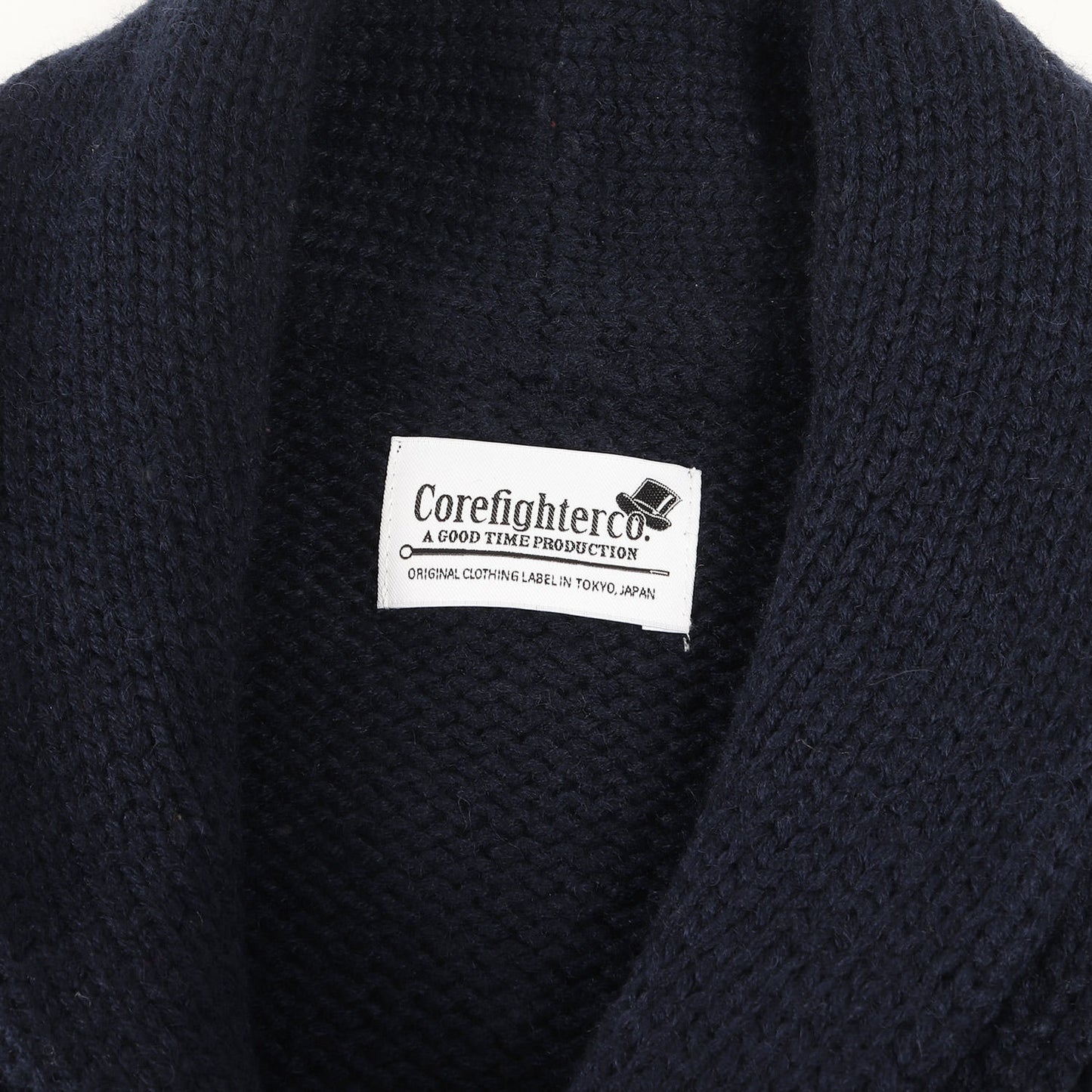 切り替えしデザイン ローゲージ ショールカラー ニット カーディガン