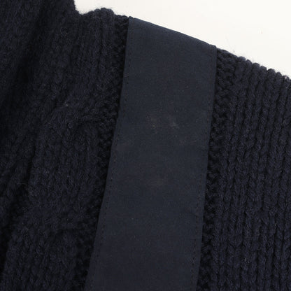 切り替えしデザイン ローゲージ ショールカラー ニット カーディガン