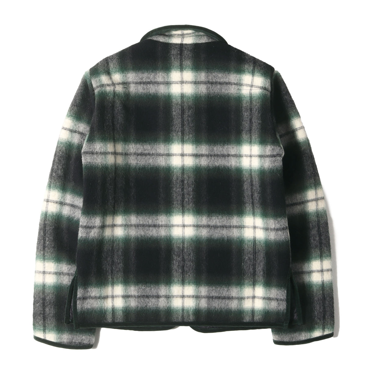 09AW A CLOSED FEELING期 チェック ウール リバーシブル キルティング ダウンジャケット