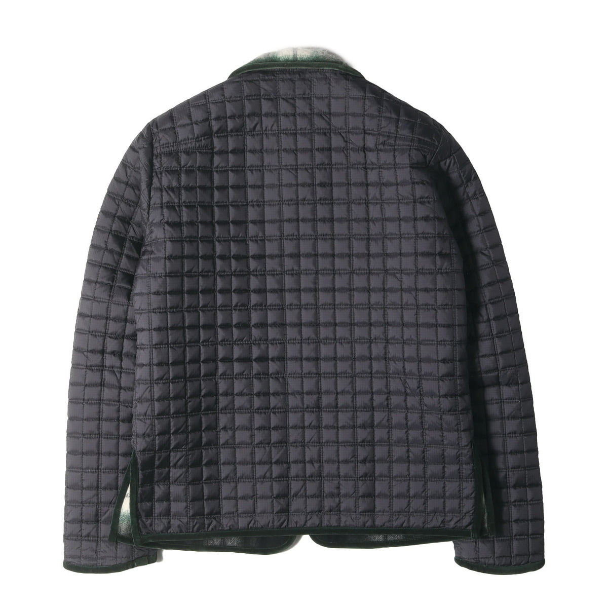 09AW A CLOSED FEELING期 チェック ウール リバーシブル キルティング ダウンジャケット