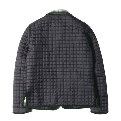 09AW A CLOSED FEELING期 チェック ウール リバーシブル キルティング ダウンジャケット