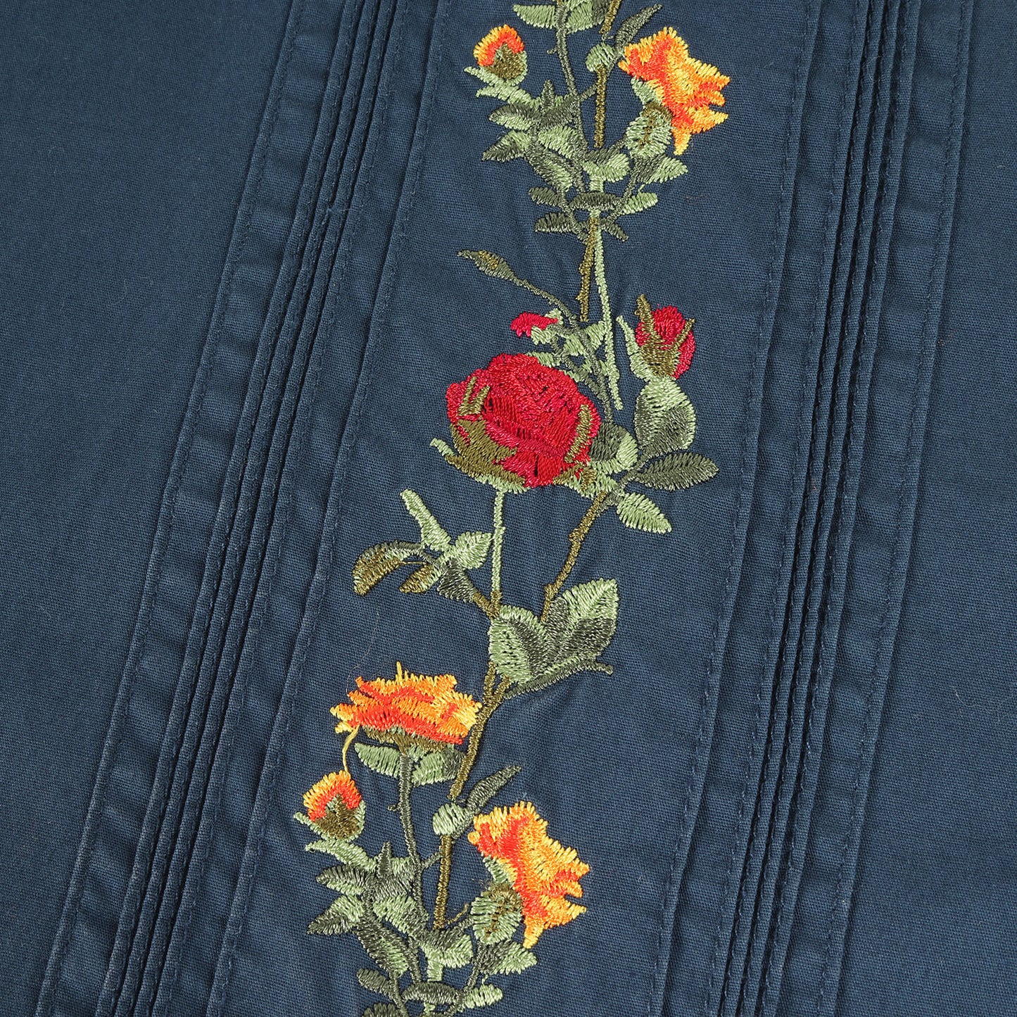 22AW フラワー刺繍 キューバシャツ(Rose Chain Shirt)