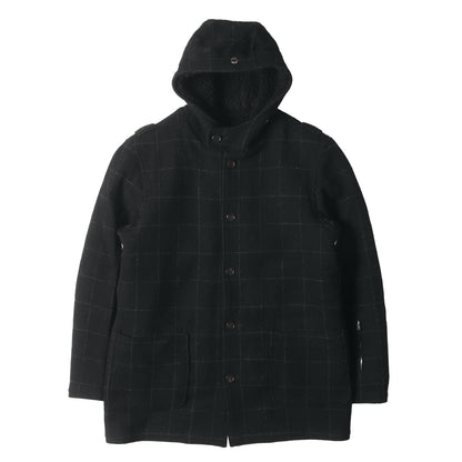 00s ×HARRIS TWEED ウィンドペン ツイード 裏ボアライナー付き フード ジャケット