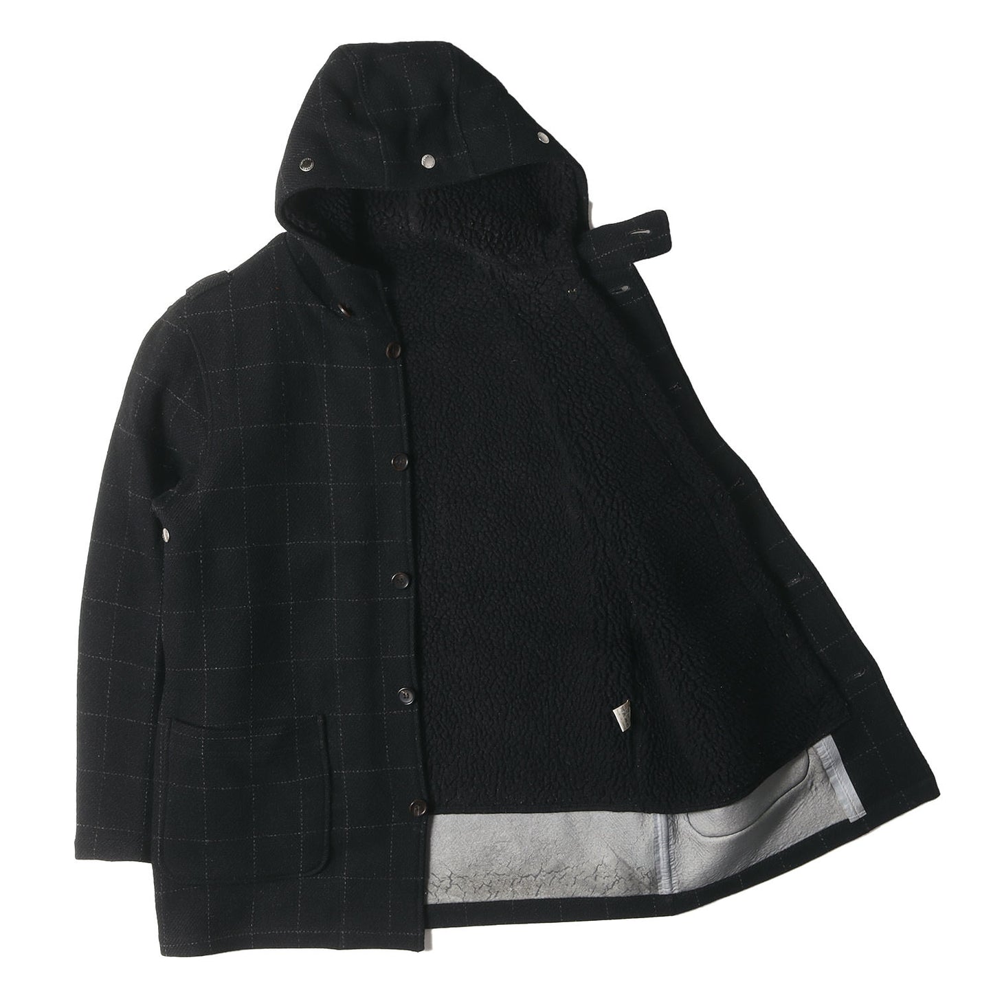 00s ×HARRIS TWEED ウィンドペン ツイード 裏ボアライナー付き フード ジャケット