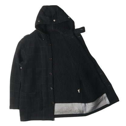 00s ×HARRIS TWEED ウィンドペン ツイード 裏ボアライナー付き フード ジャケット
