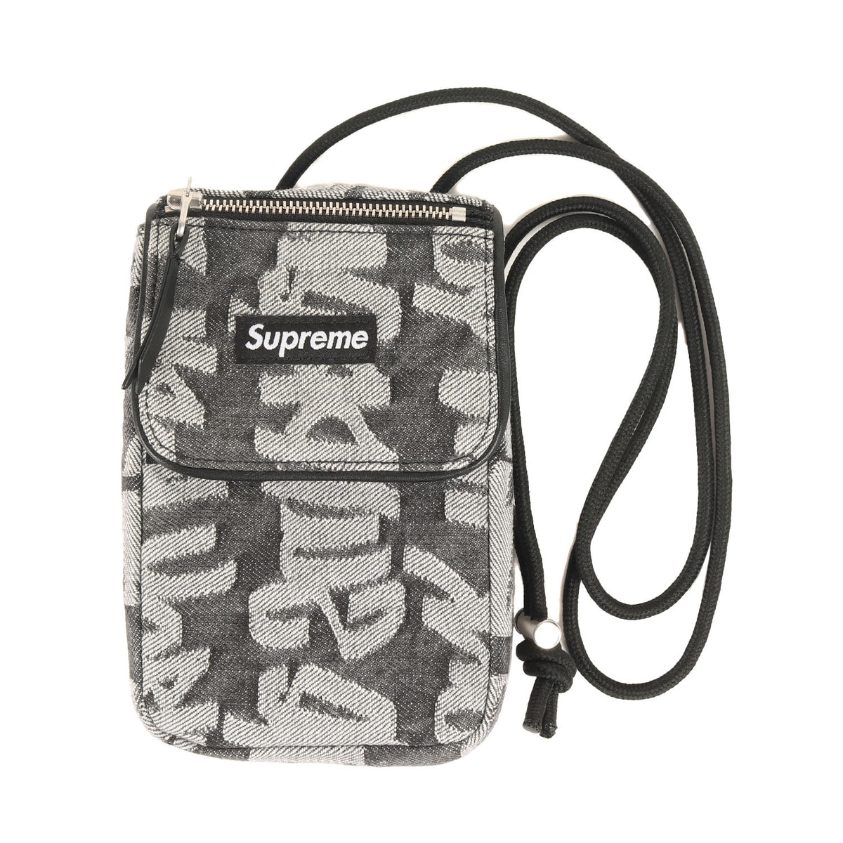 22SS ジャガードロゴ デニム ネックポーチ(Fat Tip Jacquard Denim Neck Pouch)