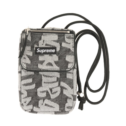 22SS ジャガードロゴ デニム ネックポーチ(Fat Tip Jacquard Denim Neck Pouch)