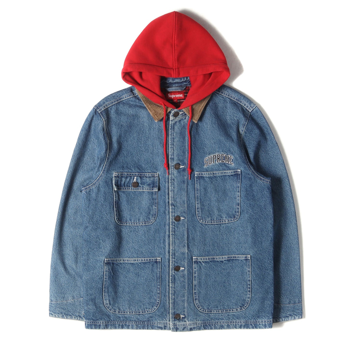 フード付き ウォッシュドデニム カバーオール(Hooded Chore Coat)