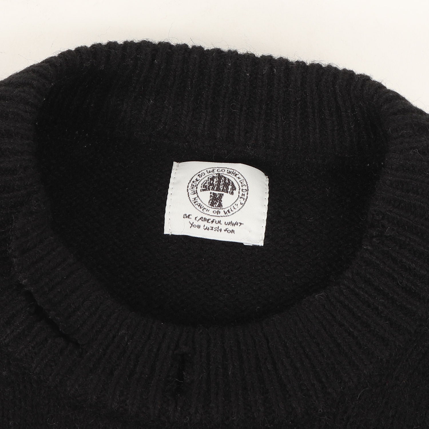 セントマイケル CLF KNIT 22AW ウール ダメージ加工 日本製 SAINT MICHAEL (セントマイケル) 22AW ダメージ加工 CLFロゴ オーバー