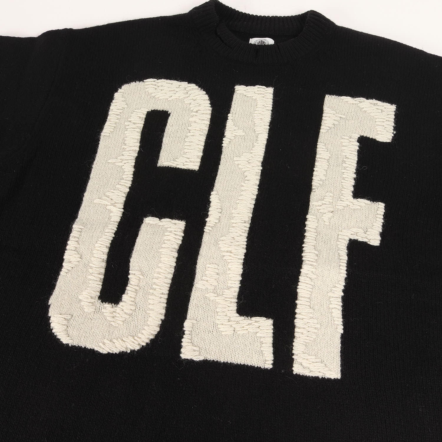 セントマイケル CLF KNIT 22AW ウール ダメージ加工 日本製 SAINT MICHAEL (セントマイケル) 22AW ダメージ加工 CLFロゴ オーバー