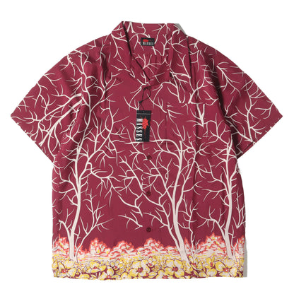 フラワー柄 オープンカラー レーヨン 半袖シャツ(RAYON PRINT SHIRT V S)