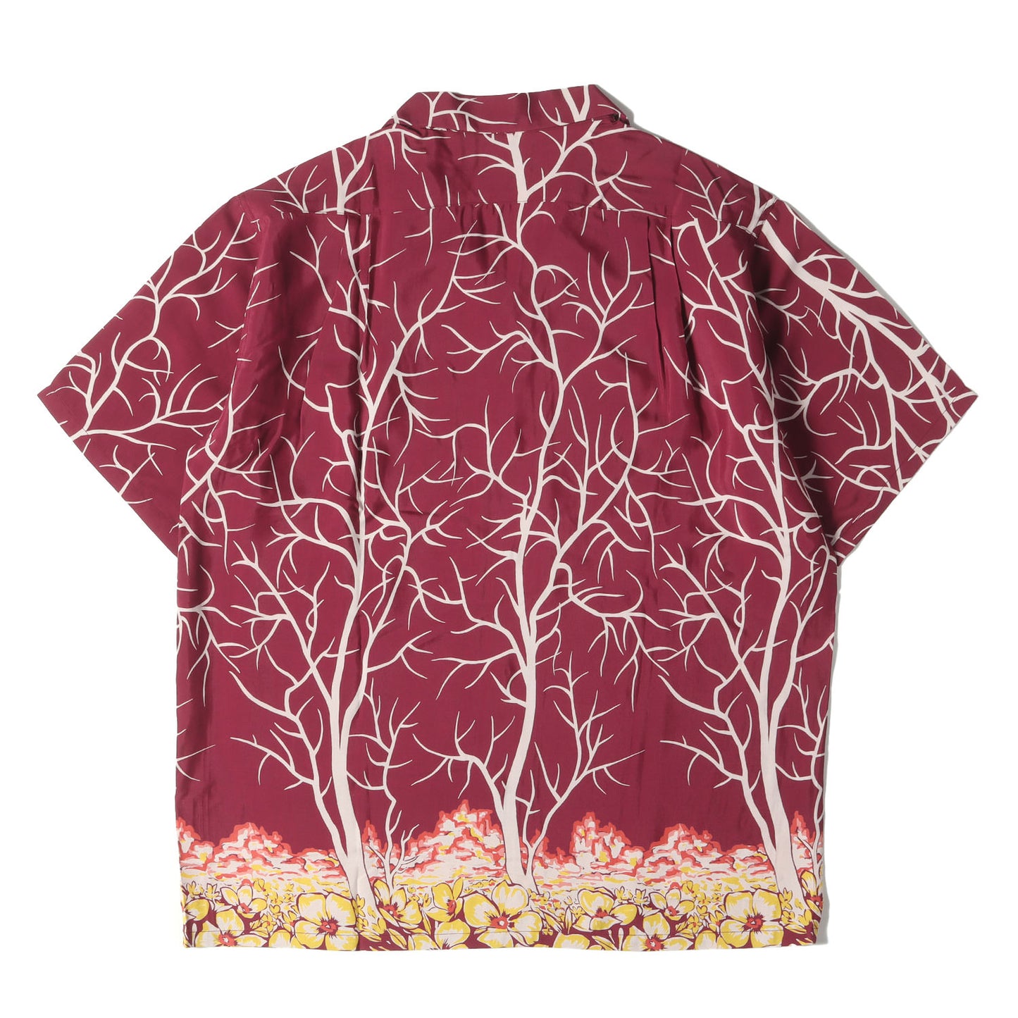 フラワー柄 オープンカラー レーヨン 半袖シャツ(RAYON PRINT SHIRT V S)