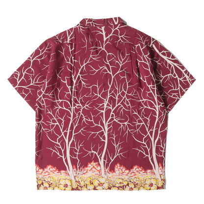 フラワー柄 オープンカラー レーヨン 半袖シャツ(RAYON PRINT SHIRT V S)