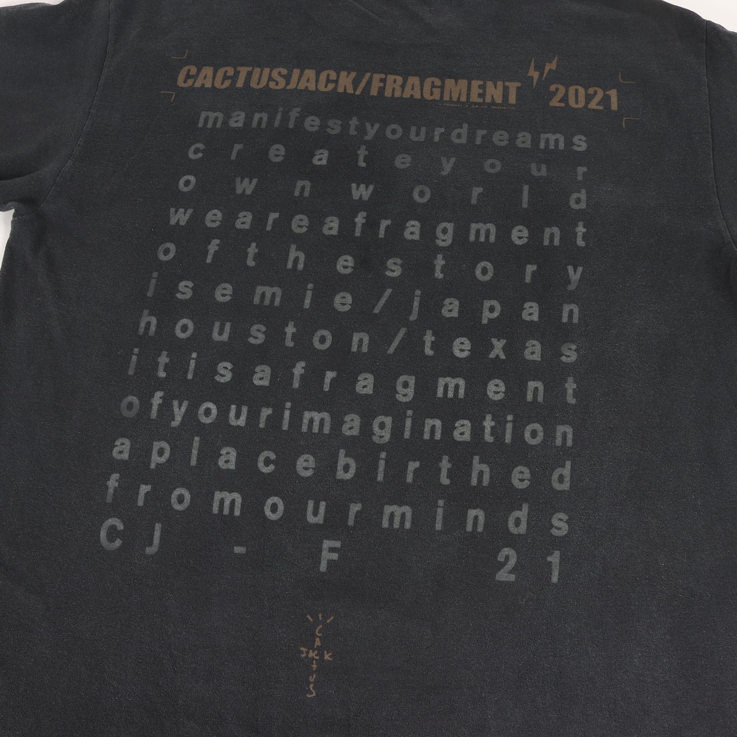 21SS ×fragment design Cactus Jack サンダーマークTシャツ(Create Tee)