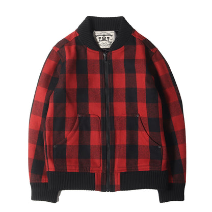 バッファローチェック ウール リブ ジャケット(Buffalo Check Wool Jacket)