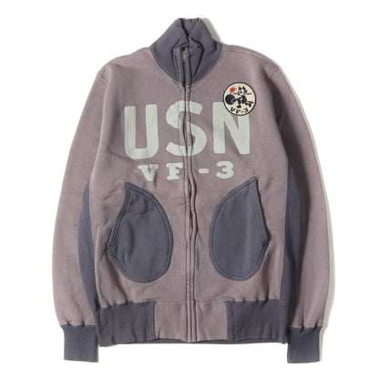 ×FELIX THE CAT U.S.NAVY フィリックス ミリタリー フルジップ スウェット(FULL ZIP SWEAT FELIX USN VF-3)