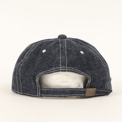 ネップデニム フラットショートバイザー ベースボールキャップ